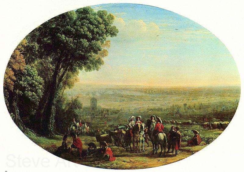Claude Lorrain Belagerung von La Rochelle durch die Truppen Ludwigs XIII., Oval France oil painting art